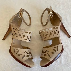Tory Burch laser cut ankle strap sandals